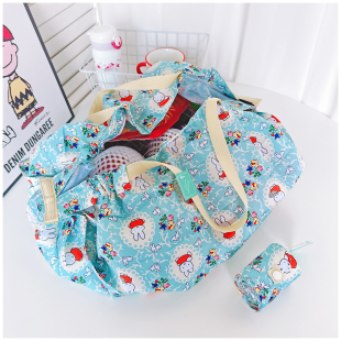 卡通可爱折叠便携购物袋大容量布袋一秒收纳风琴超轻环保单肩手提