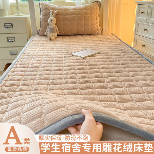 珊瑚绒床垫学生宿舍住校专用垫被