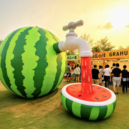 清爽西瓜水龙头充气气模夏日集市草坪氛围感打卡定制装置冰西瓜汁