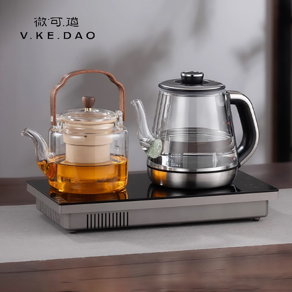 微可道双炉烧水壶高硼硅玻璃