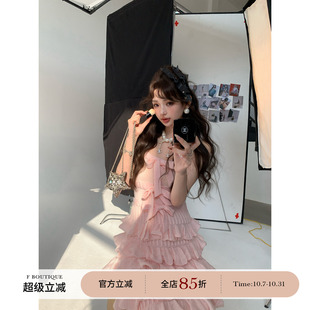 F boutique「香香针织裙」25k手工蝴蝶结绑带羊毛针织吊带连衣裙