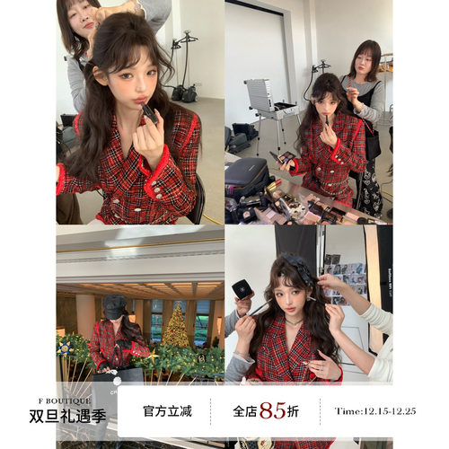 F boutique「jennie演绎」限量 yb5w+中古小香绝版编织格纹连体裤