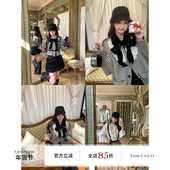 重工高奢千鸟格丝绒复古小香套装 boutique