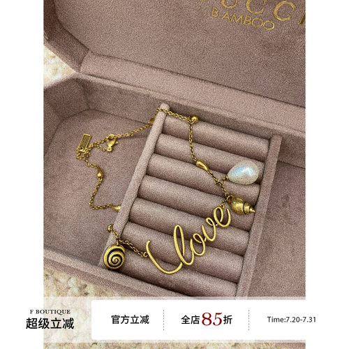 F boutique「沧海遗珠」ch1oe私物开版!!巨好搭配!字母珍珠choker