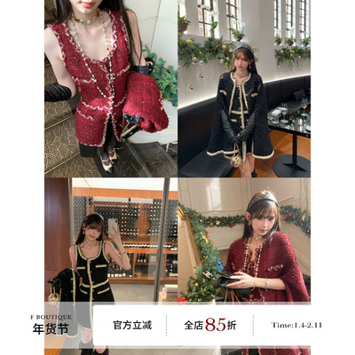 F boutique 自线手工花边小香斗篷+连衣裙