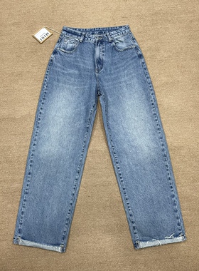 2026 韩国 MINIBRAND 春夏新款无弹力简约百搭显瘦宽松直筒牛仔裤