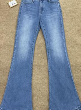 很显腿修长显高一条 MiniBrand 蓝色百搭软弹修身直筒微喇牛仔裤