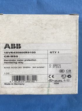 ABB热敏电阻保护器CM-MSS三相监视继电器1SVR430800R9100继询价