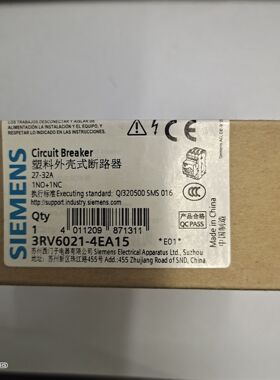 原装德国西门子塑料外壳式断路器3RV6011-1EA15   3RV6021-4询价