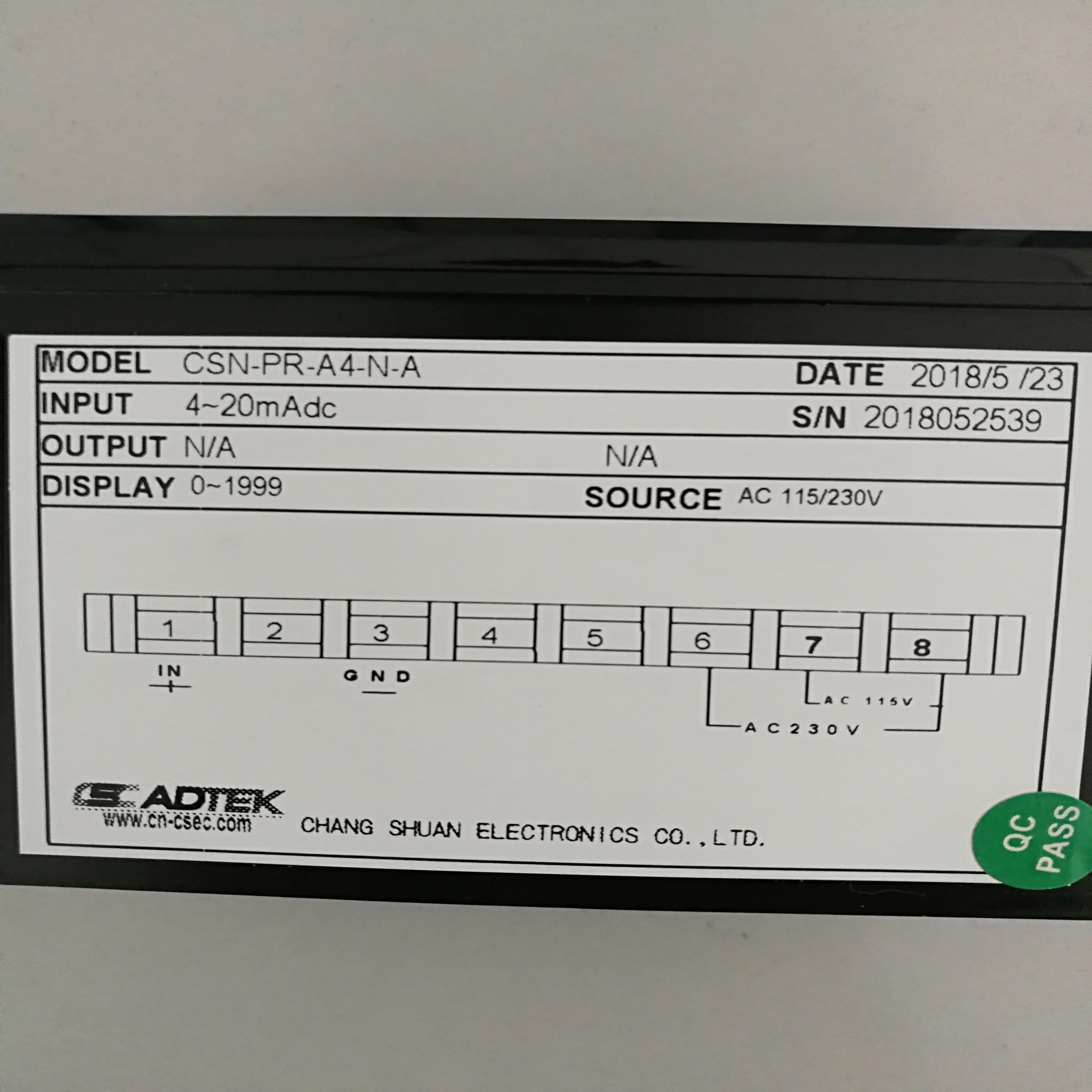 全新正品ADTEK铨盛电流表电压表转速表CSN-PR-A4-N-AV5-N-A询价