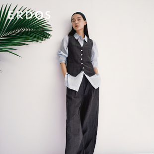 亚麻收腰马甲女25夏新品 刘雯同款 ERDOS 轻薄透气百搭 秀场同款