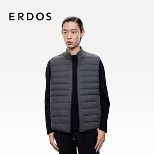 直身版 羊毛混纺羽绒马甲25年秋冬新品 都市休闲外套 男装 ERDOS