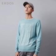 ERDOS 19 đầu thu mới len cổ tròn chải chuốt nam giới áo len giản dị phần mỏng ren len cashmere - Áo len Cashmere