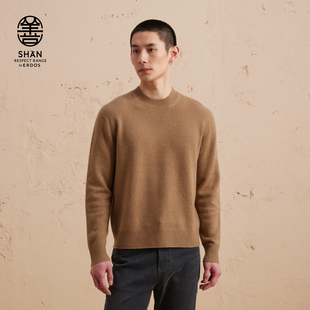 初绒 男针织套衫 ERDOS 秋冬厚款 日常通勤 圆领羊绒衫