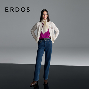 直筒牛仔裤 装 子25年秋冬新品 牛仔蓝复古女士裤 经典 ERDOS