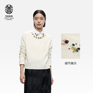 通勤上衣套衫 25年秋冬新品 圆领女士羊绒衫 ERDOS