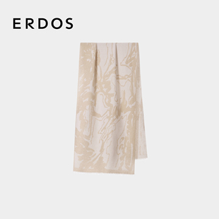 饰通勤保暖围巾 提花装 ERDOS 100%山羊绒女士外搭披肩25年秋冬新品