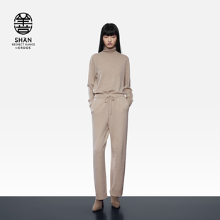 保暖通勤柔糯宽松锥型裤 ERDOS 25年秋冬新品 装 山羊绒女士裤