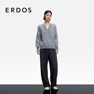 格雷系宽松休闲香蕉裤 ERDOS 25年秋冬新品 装 子 圆机直筒女士裤