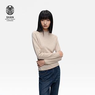 善系列 25年秋冬新品 无染色 精纺半高领女士羊绒衫 套衫 ERDOS