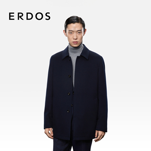 450g哑光小翻领案门襟毛呢外套 纯羊绒大衣25年秋冬新品 ERDOS 男装