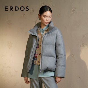 面包服白鹅绒含量90% 羽绒服秋冬灰色格雷系短款 ERDOS 女装