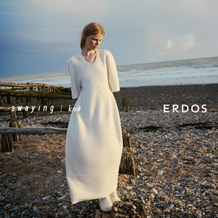 饰翻花半袖 圆领装 连衣裙 ERDOS×swaying联名系列