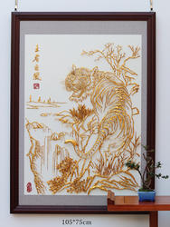 芜湖铁画虎镇宅企业董事长公安警察玄关挂画风水手工锻打合肥展厅