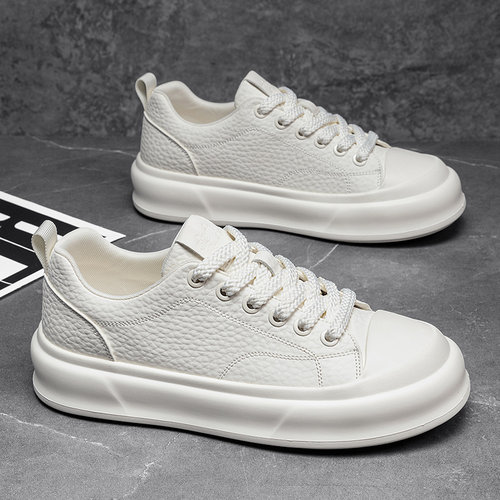 2026夏季韩版透气厚底小白鞋男