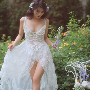 唯美vintage纯欲蕾丝吊带长裙摄影必入 自制私房法式 B面秘密 浮光