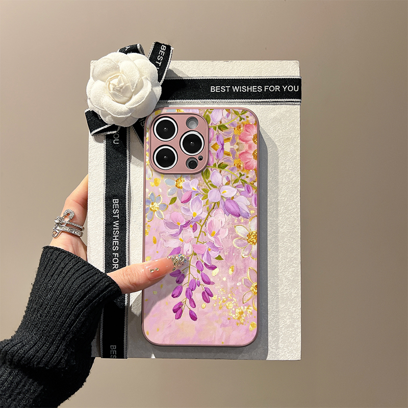 适用苹果iPhone新中式玻璃手机壳