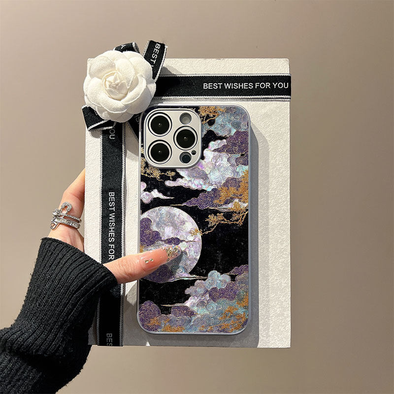 「紫月·祥云」新中式适用于苹果iphone16手机壳国风15promax超火玻璃壳14pro新马年13pro吉瑞12国潮11高级感,3C数码配件,手机保护套/壳,淘宝优惠券,粉丝福利购,淘宝优惠卷