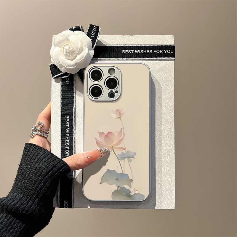 适用苹果iPhone新中式玻璃手机壳