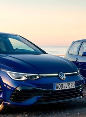 德国大众高尔夫R 20周年特别版 Ｒ前标 蓝色后标叶子板标