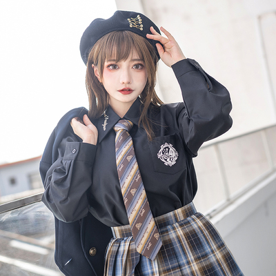 铭酒学园原创刺绣长袖衬衫