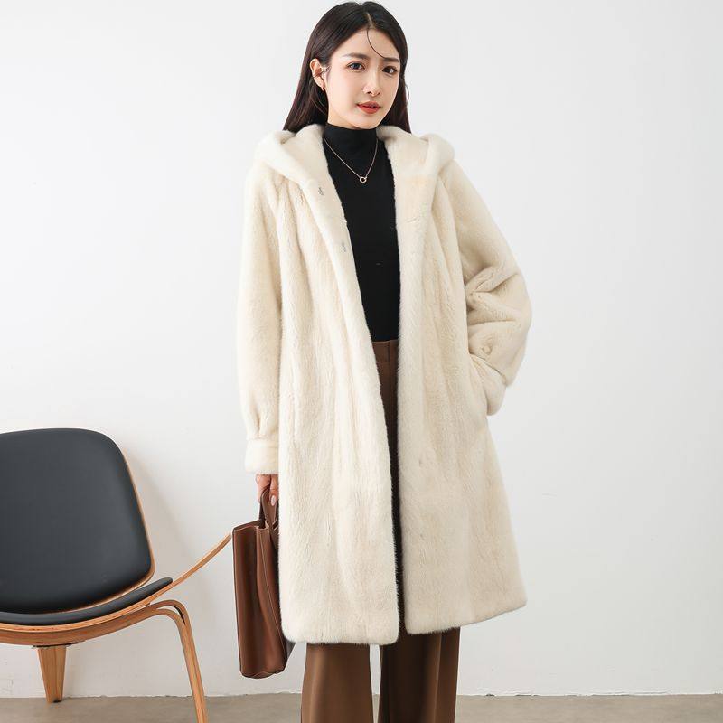 貂皮大衣水貂皮草外套加厚女款