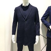 中长款 秋冬新款 商务时尚 羊毛呢大衣男士 帅气西装 领呢子外套赫祖丁