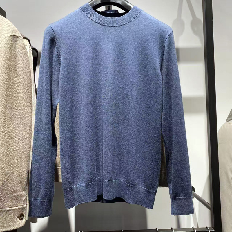 高端纯绵羊毛衣男时尚休闲秋冬新款商务圆领舒适亲肤保暖毛衫依文