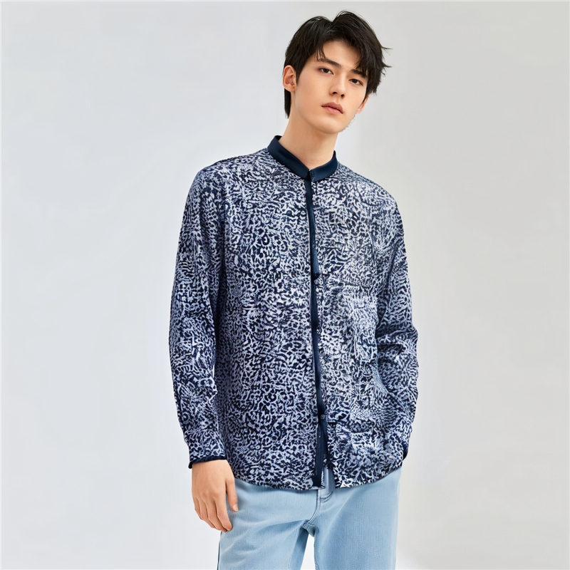 小码棉亚麻长袖衬衫男士时尚商务休闲衬衣罗曼诺贝利吊牌价2180元