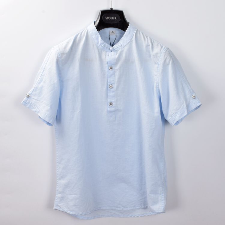 显年轻有质感 夏季凉爽棉麻舒适休闲男士短袖衬衫 吊牌价1680元