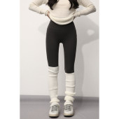 百搭紧身加绒打底裤 LARGE 高腰秋冬磨毛瑜伽裤 150小个子小码 EYE