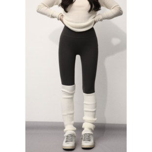 百搭紧身加绒打底裤 LARGE 高腰秋冬磨毛瑜伽裤 150小个子小码 EYE