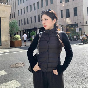 新国标90白鸭绒短外套 小个子轻薄羽绒服马甲女冬季 大眼LARGE EYE