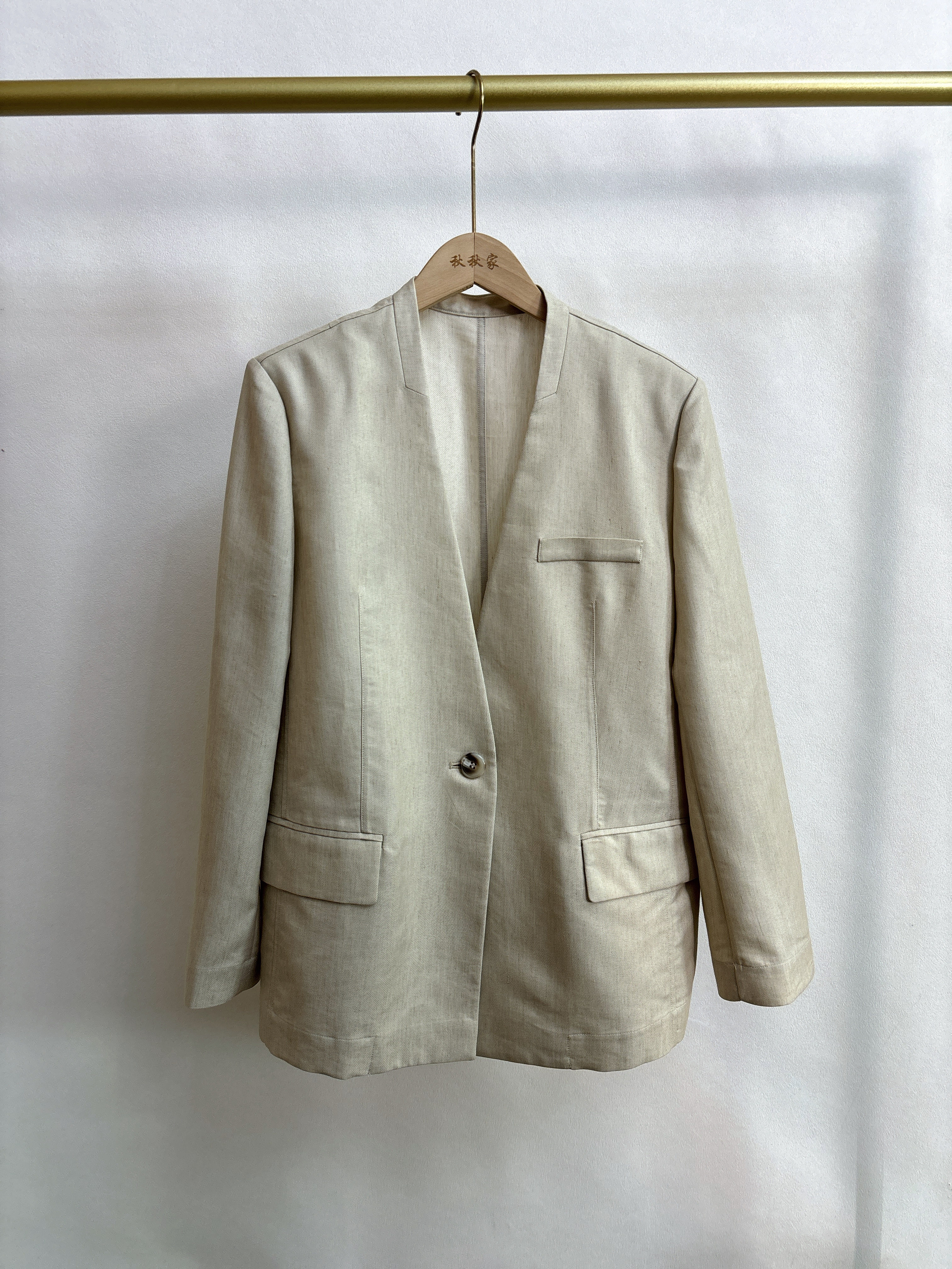 S系列&专柜25春款福利 老钱风亚麻款西装外套（可换码）,女装/女士精品,西装,淘宝优惠券,粉丝福利购,淘宝优惠卷