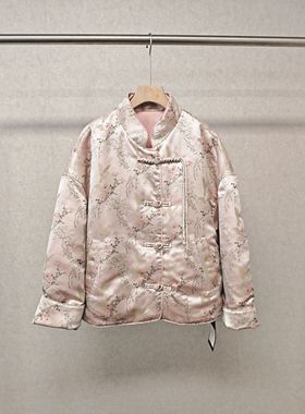 大牌h专柜24冬款福利&提花精致盘扣国风棉外套 13253