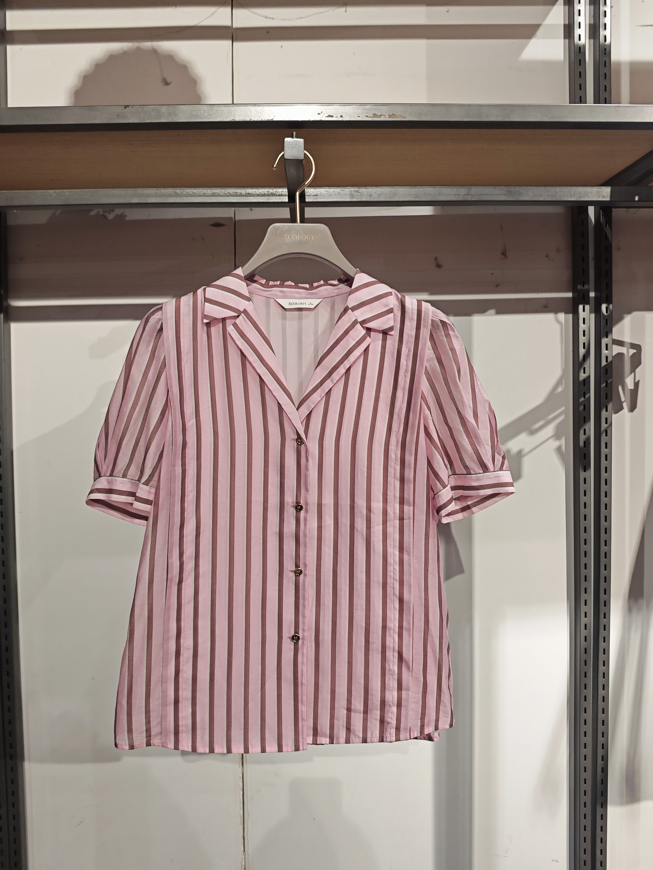 S系列＆专柜夏款清仓福利 天丝款 竖条纹短袖衬衫（可换码）