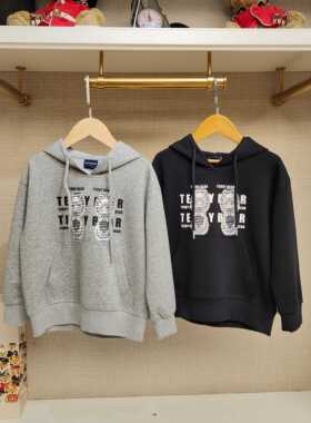 英国泰迪熊＆专柜童装清仓 棉质设计感印花款休闲连帽卫衣 G5FH04