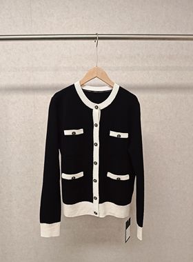 大牌h专柜＆冬款福利 100%绵羊毛 小香款时尚针织开衫 12659