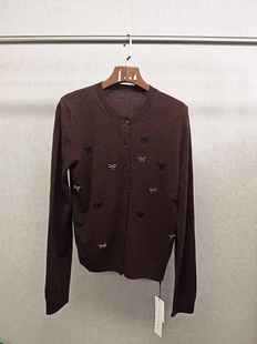 重工图案针织开衫 大牌k＆专柜24冬款 时尚 100绵羊毛 575 福利