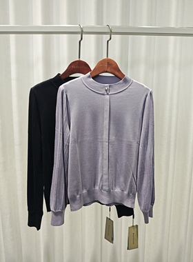 37241 宝*露*Xi＆100％兰精天丝 半高领套头长袖针织衫